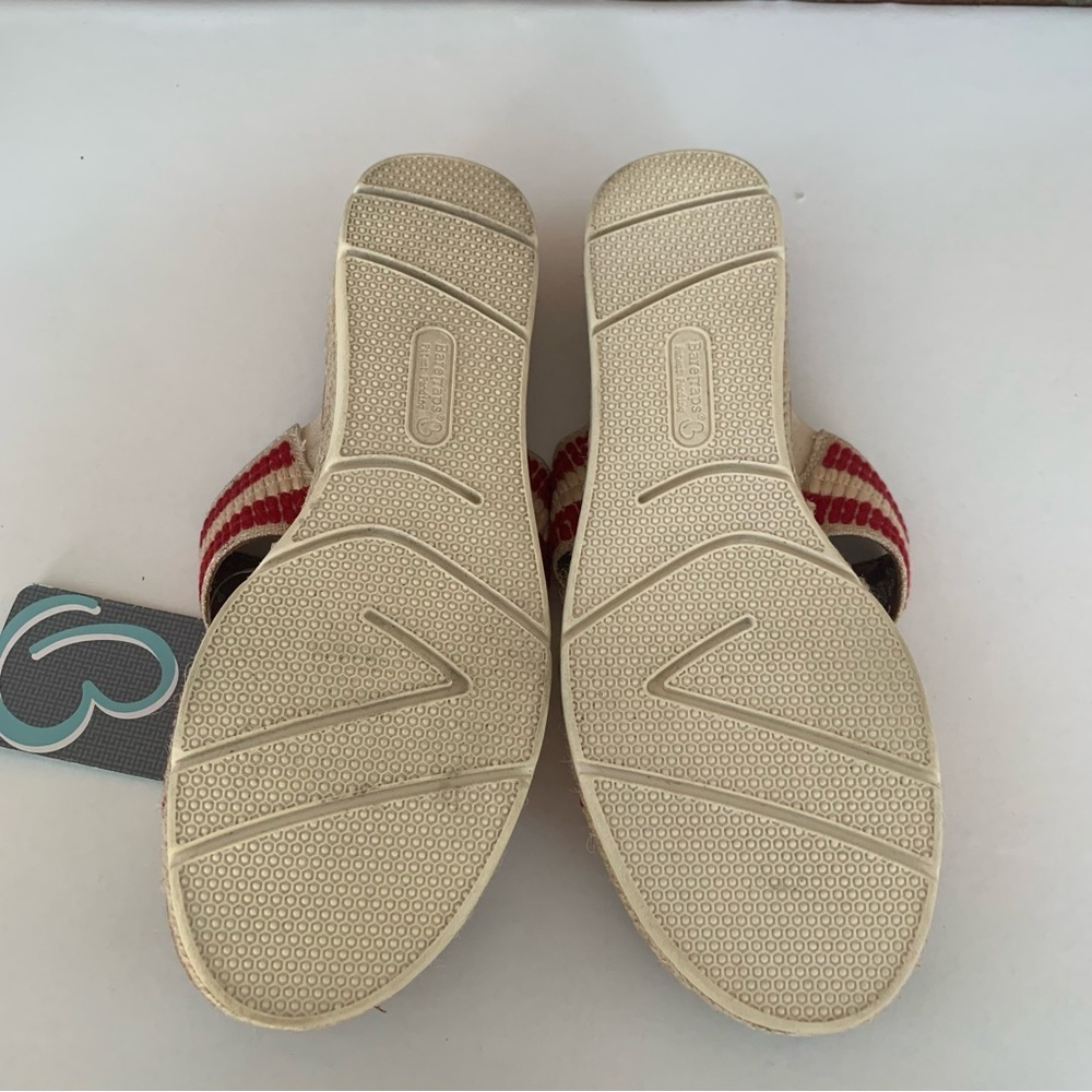 Baretraps Bliss Posture Plus Wedge Sandals Slides Women's red/cream Size US 9 M - Picture 5 of 9